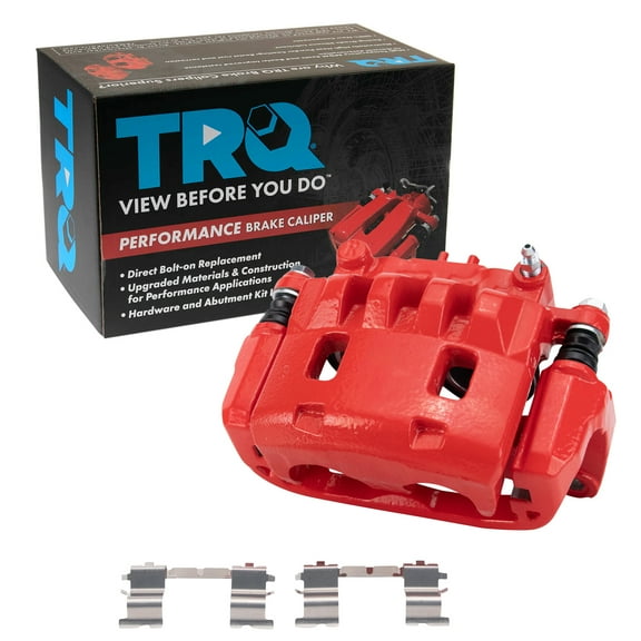 TRQ Front Right Brake Caliper w/Bracket Performance Red Passenger Side Compatible with 2007-2012 Lexus ES350 2007-2011 Toyota Camry