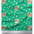 thumbnail image 1 of Soimoi Green Poly Georgette Fabric Nest & Feather Print Fabric by Yard 42 Inch Wide, 1 of 5