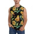 thumbnail image 2 of Lsque Sunflowers And Bird Print Men's Cotton Blend Sleeveless Muscle Shirts (S-3XL)- Moisture Wicking, Odor Protection, UPF 30+,XX-Large, 2 of 8