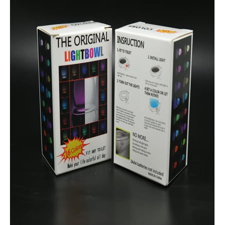Gift Item Ideas {2 Pack} 16-Color Motion Sensor Activated LED Toilet Bowl Night Light, Internal Memory, Light Detection/Automatic ON/Off Rotating Colors/ Great Gift Idea iTems ()