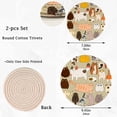 thumbnail image 3 of GZHJMY Cotton Cute Cartoon Funny Cats Set Pattern 2 Pcs Woven Pot Holder Trivets Set,Round Coasters Placemat for Cooking Baking Hot Dish Pan Pot Bowl Teapot(7/9 Inches), 3 of 5