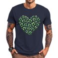 thumbnail image 2 of Yopmin St Patricks Day T-Shirt Men Heart Shamrock Print Fashion Crew Neck T Shirts Funny Casual Tops for Everyday Wear, 2 of 6