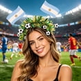 thumbnail image 2 of Win s Way Wobble Flag Headband with Bouncy Springs, Soccer Fan Cheering Headwrap, Game Day Bopper Hairband, Multi-Country Flag Headwear for Men Women, 2 of 4