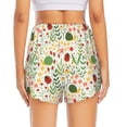 thumbnail image 2 of Lsque Ladybug And Wild Flowers Printed Women's Running Shorts with Liner Pockets,Elastic Quick Dry Workout Athletic Gym Yoga Shorts,Womens High Waist Shorts-Large, 2 of 9