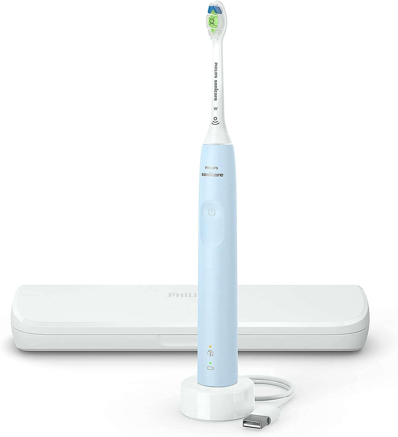 PHILIPS Sonicare Electric Toothbrush DiamondClean, Phillips Sonicare Rechargeable Toothbrush with Pressure Sensor, Sonic Electronic Toothbrush, Travel Case, Blue 1.0 Count