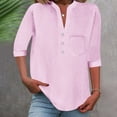 thumbnail image 2 of Kaemgyyd Womens Summer Tops Breathable Rolled up Long Sleeve Tunic Shirts Spring Fashion Blouses Beach Vacation Clothes, 2 of 7