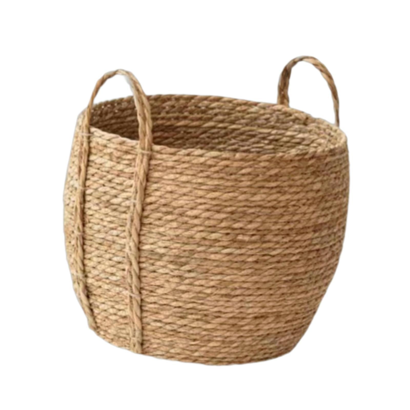 Vsenkes Woven Planter Basket Easy to Carry Ornament Home Decoration Plant Container for 35cmx35cmx28cm