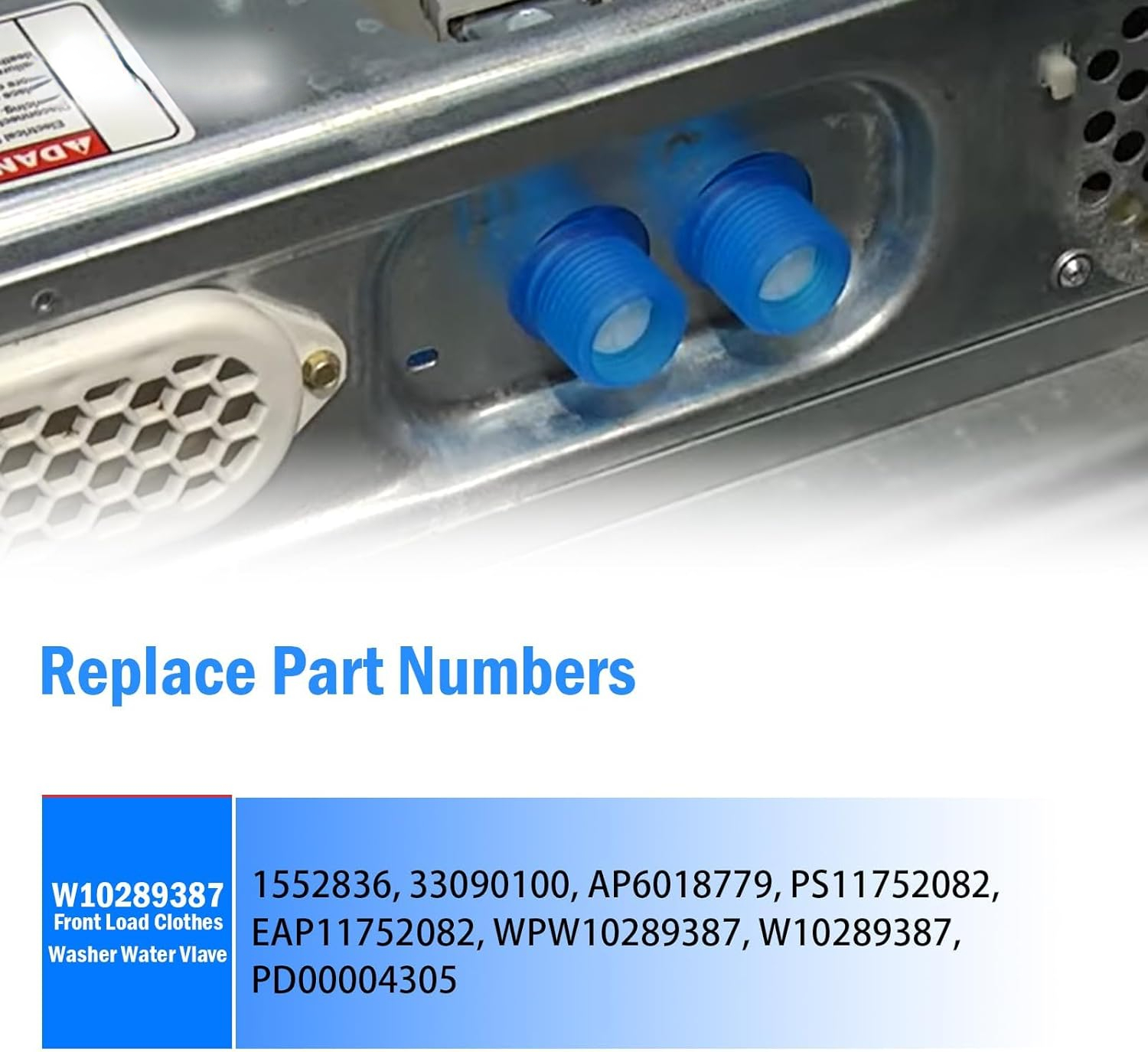 W10289387 Front Load Clothes Washer Water Valve Replaces AP6018779, W10289387, PS11752082, WPW10289387 Compatible with May-tag, Whirl-pool, Ama-na Washer Water Valve WFW9400SW04 WFW9400SZ04