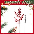 thumbnail image 3 of Artificial Red Berry Stem, Christmas Red Berries Branches, Fake Burgundy Berry Picks for Vase Filler Floral Arrangements Christmas Tree Xmas Winter Holiday Home DIY Crafts Decor, 3 of 7