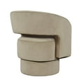 thumbnail image 6 of Sutton Mid-Century Modern Upholstered Split-Back Curved Sculpture Swivel Accent Chair, 6 of 10