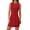 Red, variant on Fashion Plus Size Beach Dresses for Womens 2025 Solid Color Sleeveless Round Neck Button Work Short Dress