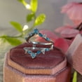 thumbnail image 3 of White Diamond and Blue Topaz Ring Enhancer- Wedding Ring Jacket in 925 Sterling Silver, 3 of 7