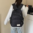 thumbnail image 3 of Clearance！Polka Dot Backpack Set 3Pcs Cute Daypack Kawaii Nylon Backpacks for Travel Daily Use Black, 3 of 8