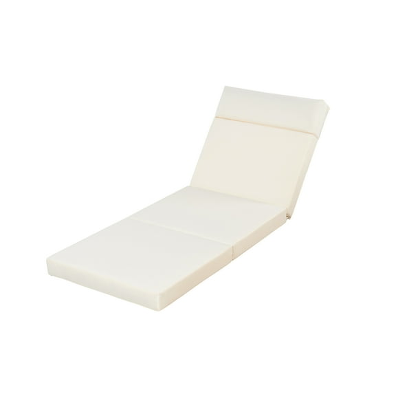 Christopher Knight Home Outdoor Chaise Lounge Cushion, Tri-Fold Design, 76.75"x 27"x 4", Beige