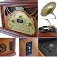 thumbnail image 4 of Pyle Retro Vintage Classic Bluetooth Turntable Phonograph Gramophone Record Player, Bronze & Brown, 4 of 6