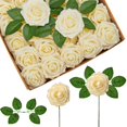 thumbnail image 1 of Flores artificiales InnoGear, rosas artificiales de espuma cremosa, 50 unidades, 1 of 7
