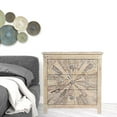 thumbnail image 5 of HomeRoots 521216 30 in. Distressed White Three Drawer Starburst Pattern Solid Wood Nightstand, 5 of 5