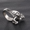 thumbnail image 4 of Mens Ring Titanium Angel Casting Polished Durable Metal Unique Design Fashion Jewelry Statement Accessory Gift, 4 of 10