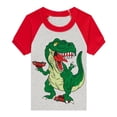 thumbnail image 6 of WIBACKER Cotton 2 Pieces Pajamas for 3-12T Boys Summer Sleepwear Kids Short Sleeve Tops and Shorts Set, 6 of 9
