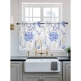 thumbnail image 2 of Purple Hydrangea Tier Curtains 24 Inch Length, Sheer Curtains for Bedroom Living Room Window Stripe Botanical Vintage Rod Pocket Voile Drapes Kitchen Curtains Small Half Window 27.5"x24" 2 Panels, 2 of 6