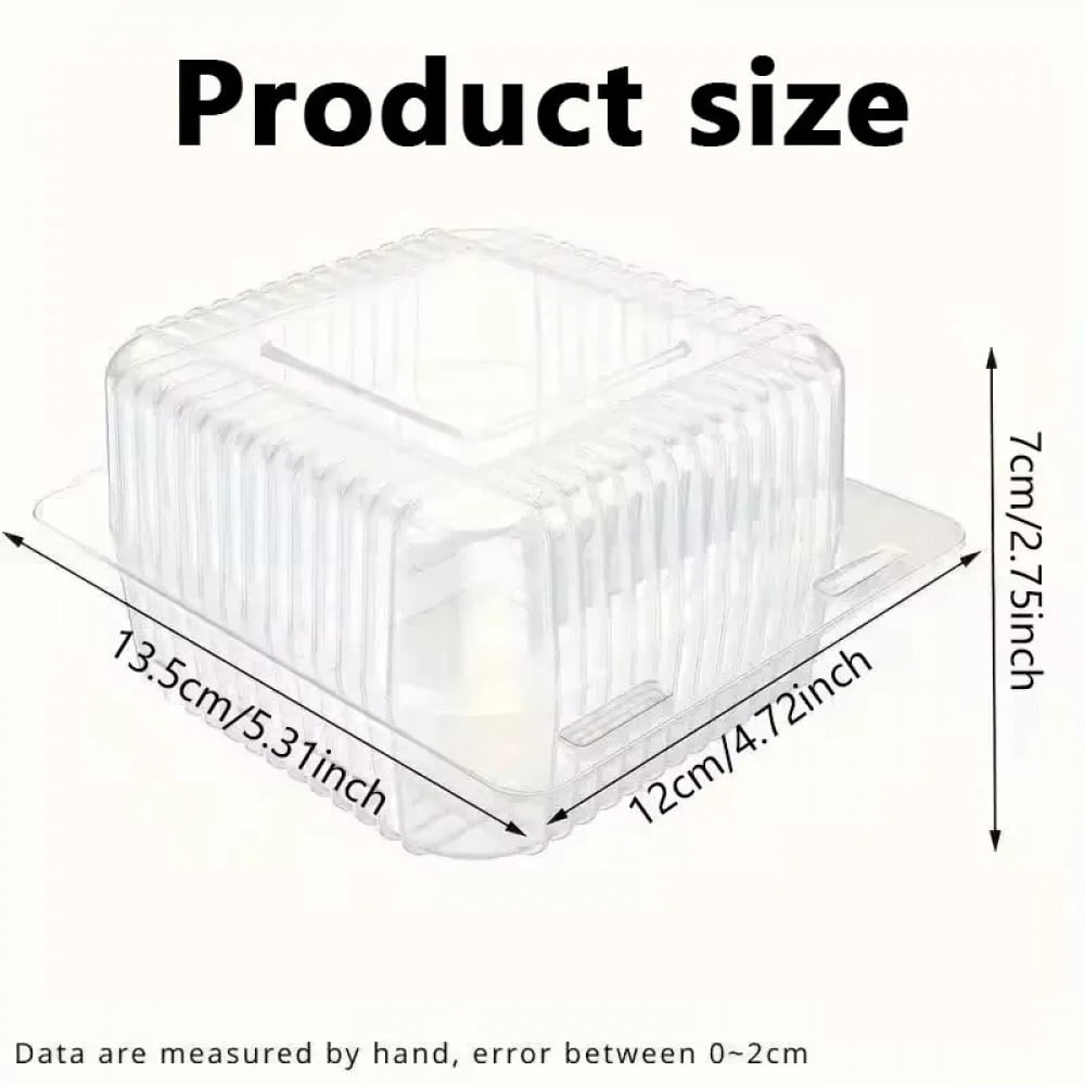 50PCS Disposable Plastic Square Box Cake Slice Boxes with Lid Square Cheesecake Sandwich Bakery Party Wedding Supplies