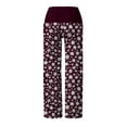 thumbnail image 4 of BLVB Women Christmas Pajama Pants Comfy Lounge Wide Leg Casual Stretch Palazzo Drawstring Pj Bottoms Pants S-2XL, 4 of 6