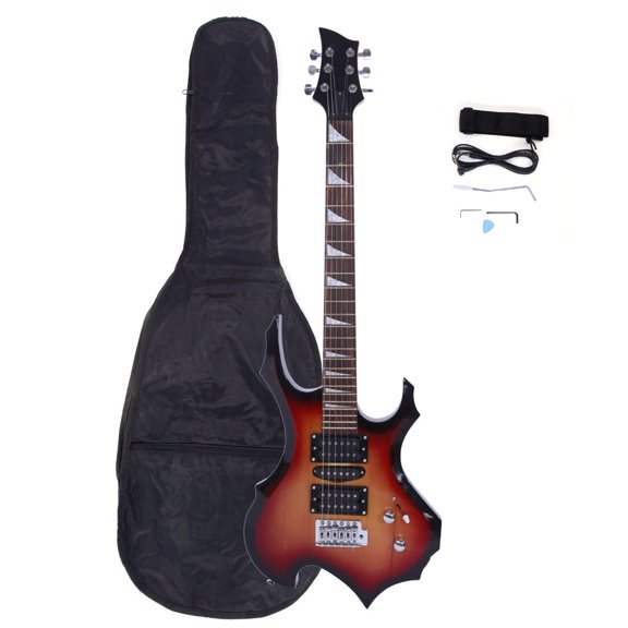 38" Electric Guitar for Kids, Gift Classic Rock 'N' Roll Musical Instrument Electric Guitar for Children, Professional Flame Type Electric Guitar Set for Child Boys Girls