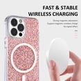 thumbnail image 3 of Premium UV Coated Full Glitter Sparkle Colorful TPU Back Cover Compatible with MagSafe Case for iPhone 14 Pro, 3 of 7