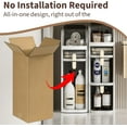 thumbnail image 7 of 3-Tier Narrow Bathroom Storage Cabinet, Slim Rolling Bathroom Storage Organizer with Drawers, Wheels,Toilet Paper Holder, Waterproof No Assembly Organizer for Small Spaces, 7 of 7