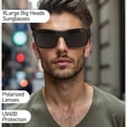 thumbnail image 3 of Gafas de Sol LYZOIT Extra Grandes Polarizadas para Hombre en Negro Mate, 3 of 6