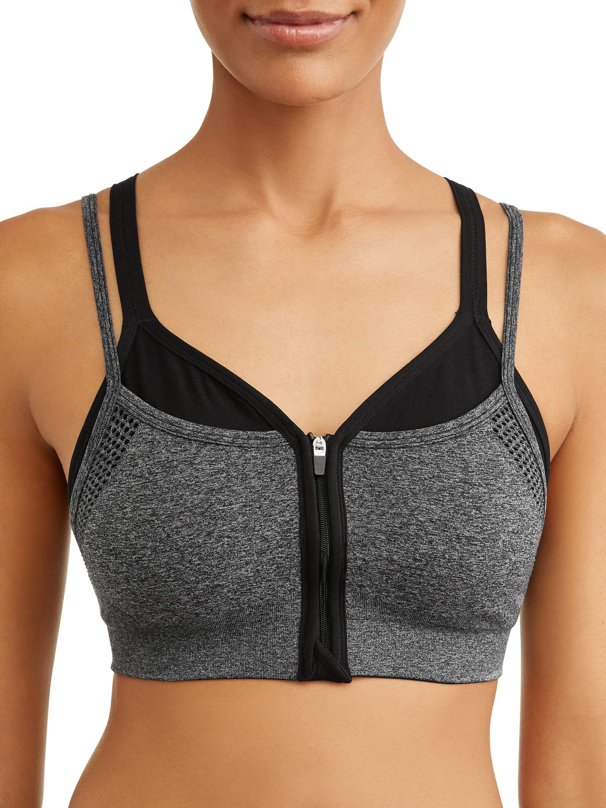zip up sports bra walmart