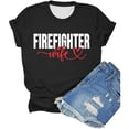 thumbnail image 5 of Firefighter Wife Graphic Tees for Women 2026 Summer Short Sleeve Crewneck Tshirt, 5 of 5
