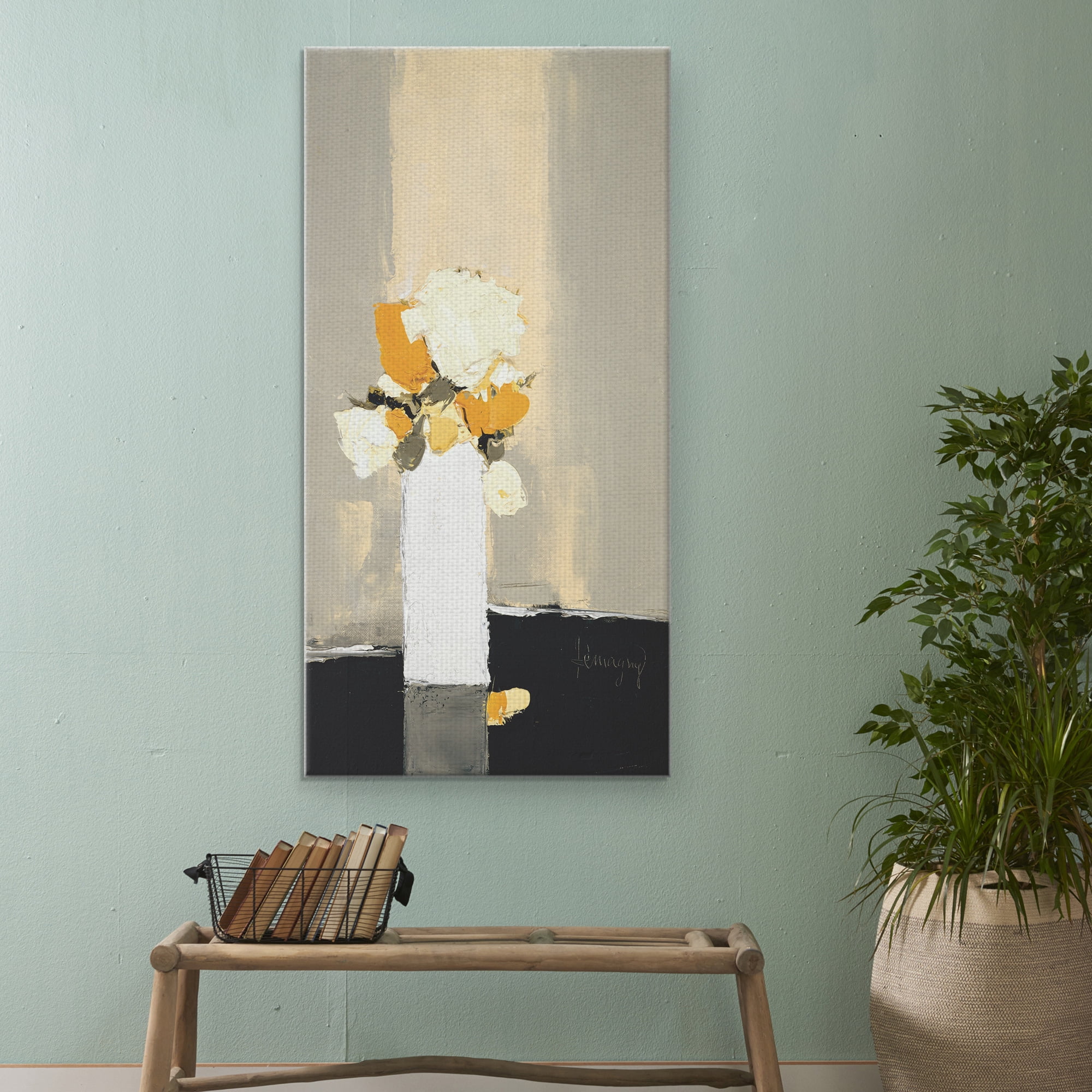 Masterpiece Art Gallery Le Nouveau Blanc by Demagny Wrapped Canvas Art Print 24" x 48"