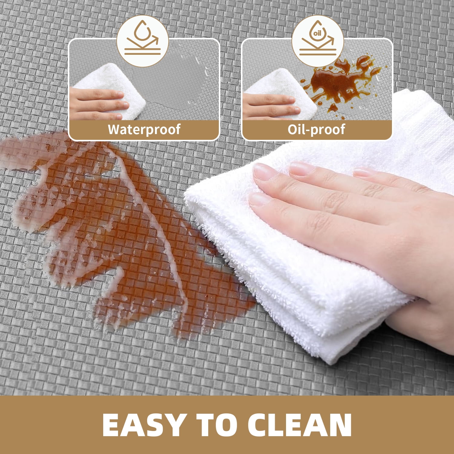 PABUBE Kitchen Rug and Mat Kitchen Mat Anti Fatigue, Non Slips Kitchen Floor Mat, Kitchen Rug or Mat Washable, 17"x 95", Gray