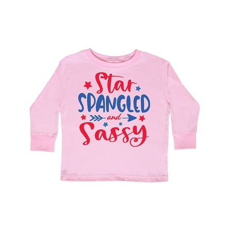 

Inktastic 4th of July Star Spangled and Sassy with Arrow and Stars Gift Toddler Boy or Toddler Girl Long Sleeve T-Shirt