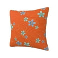 thumbnail image 2 of YFYANG Square Decorative Throw Pillow Case (Without Pillow Insert), Orange Line Floral Bedroom Sofa Car Cushion Cover, 18"x18", 2 of 9