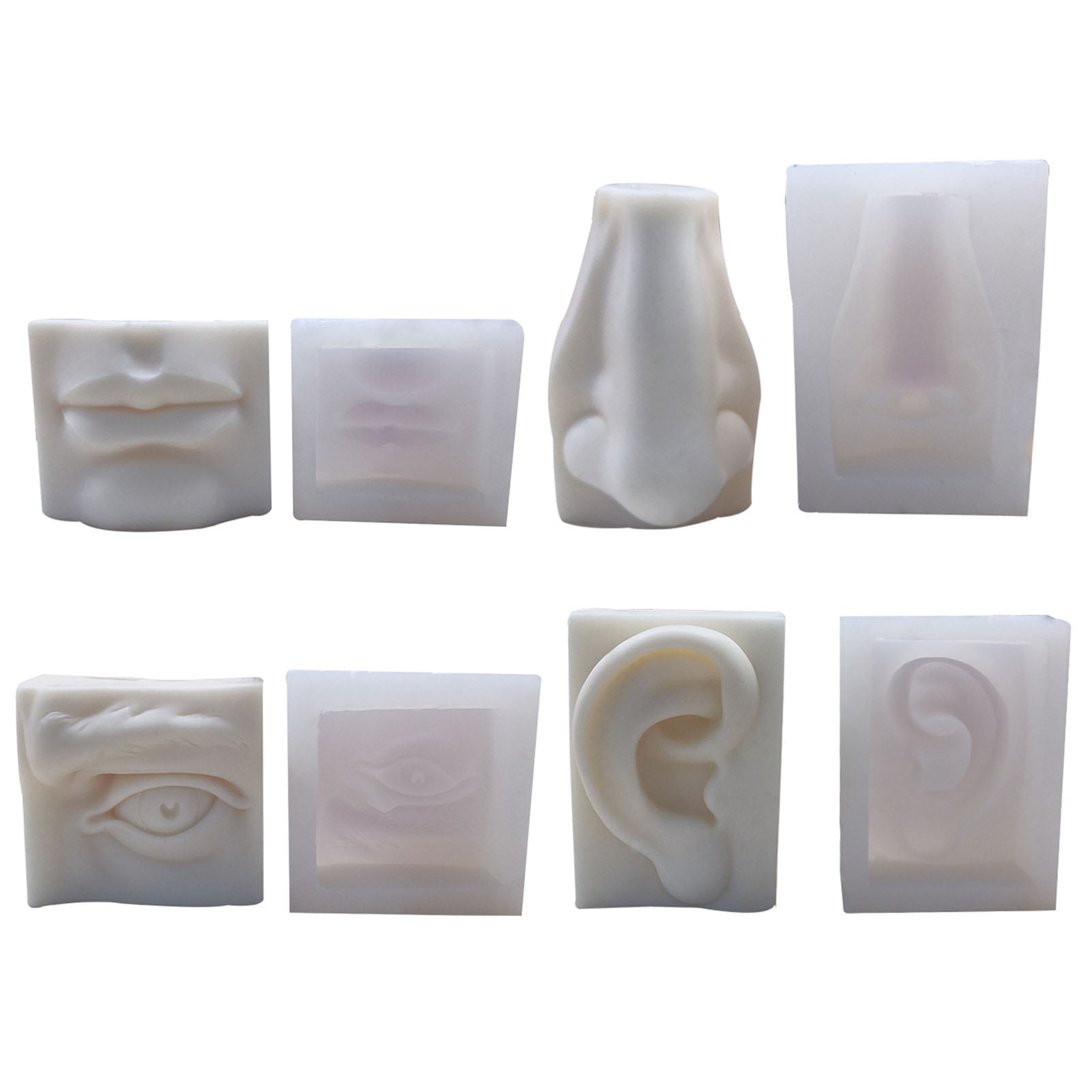 Flexible 3D Ear Mouth Eye Nose Resin Mold Reusable Silicone Casting Mould DIY