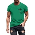 thumbnail image 2 of DPTALR Men's Printed Round Neck Short Sleeve Casual Fashion T-Shirt,Green,Big Men's,Tall Men's M，Young Men's, 2 of 5