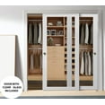 thumbnail image 3 of Sliding Closet Bypass Doors with Clear Glass | Lucia 2166 White Silk | Sturdy Rails Moldings Trims Hardware Set | Wood Solid Bedroom Wardrobe Doors-36" x 96" (2* 18x96)-Clear Glass, 3 of 6