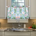 thumbnail image 2 of Yayeee Kitchen Curtains Tier Pair Light Filtering 27"x36" Rod Pocket Short Cafe Window Panel, Blue Floral, 2 of 7