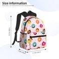 thumbnail image 4 of Vsdgher Colorful Donuts Print Unisex Large Capacity Bookbag Schoolbag Casual Daypack for High School/College/Teens/Travel/Work, 4 of 8