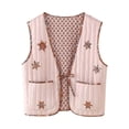 thumbnail image 6 of Kilaqueen Vest for Women Fashion Print Bow Tie Front Reversible Jacket Outerwear with Pockets Sleeveless Trendy Casual Lightweight Waistcoat, 6 of 9