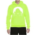 thumbnail image 2 of Wild Bobby, Office Dwight Glasses Face Silhouette Funny Schrute, Pop Culture, Unisex Graphic Hoodie Sweatshirt, Safety Green, Small, 2 of 4