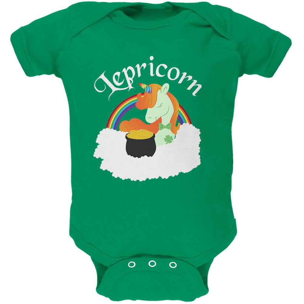 Leprecorn St Lucky Sweet and Magical Patrick's / Paddy's Day Cute Baby Onesies / Bodysuits Irish Unicorn