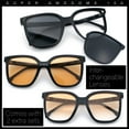 thumbnail image 3 of Interchangeable Lens Oversized Horn Rim Plastic Fashion Sunglasses Black + Cat. 2 Driving Lenses, 3 of 7