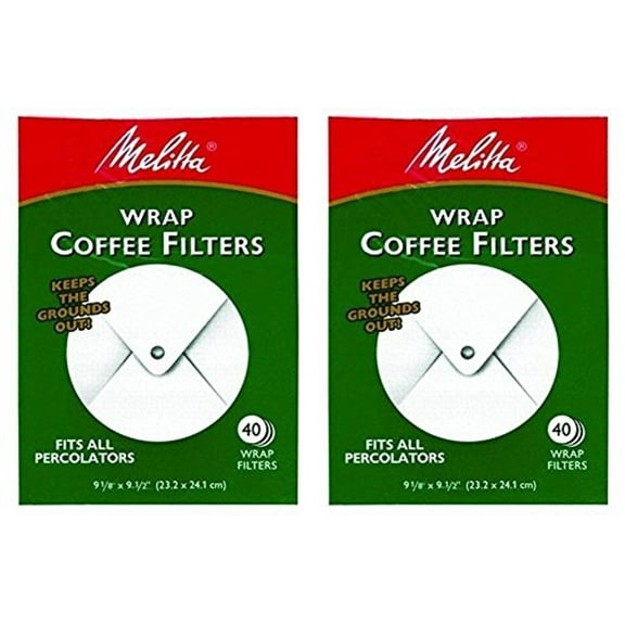 Melitta 627402 Wrap Coffee Filter Paper White, 40 Count, 2 Pack