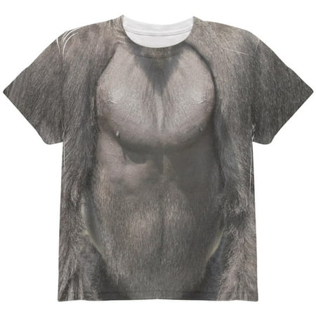 Halloween Gorilla Costume All Over Youth T Shirt Multi