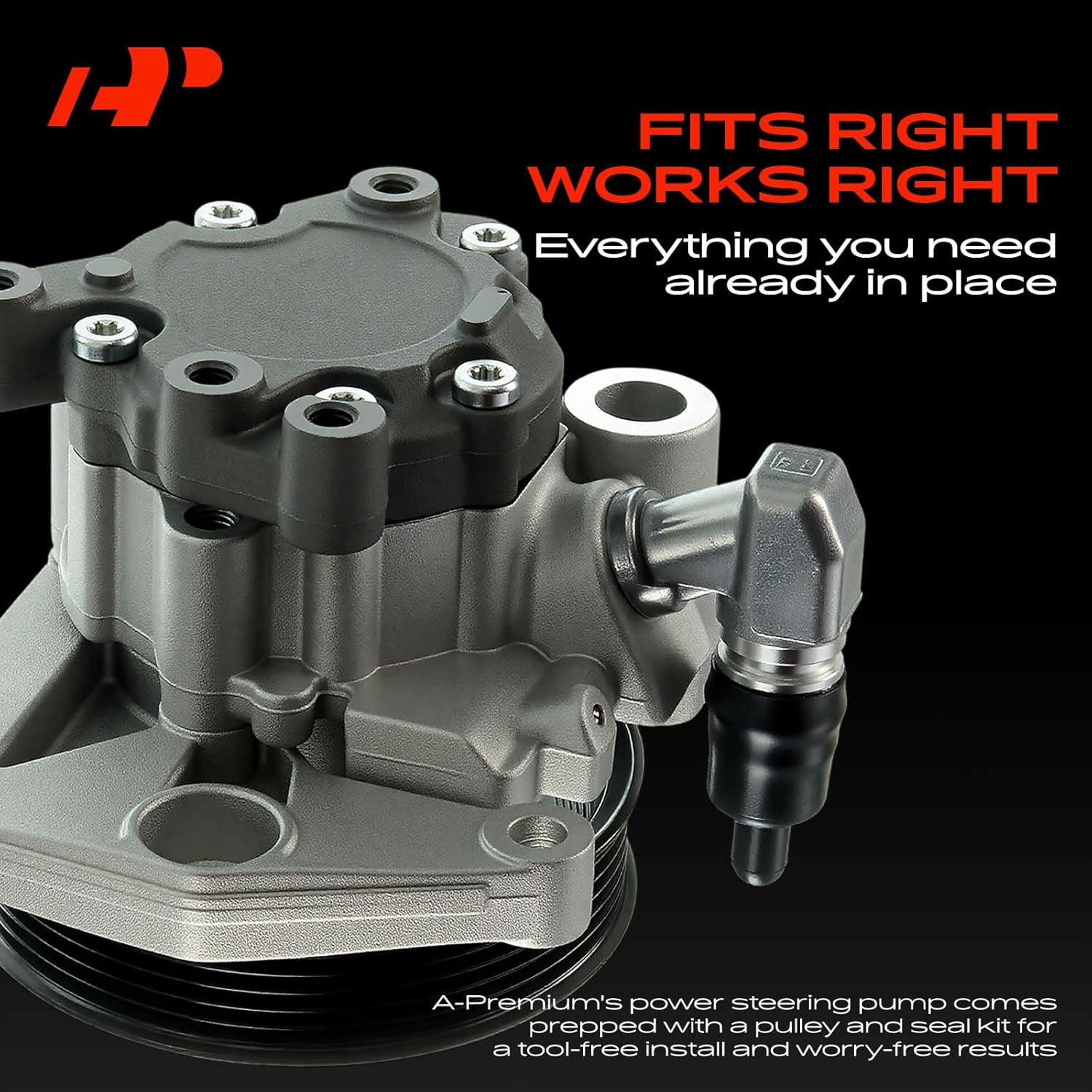 A-Premium Power Steering Pump with Pulley Compatible with Mercedes-Benz W204 C207 C300 C350 E350 E550 2010-2011 V6 3.0L 3.5L 5.5L