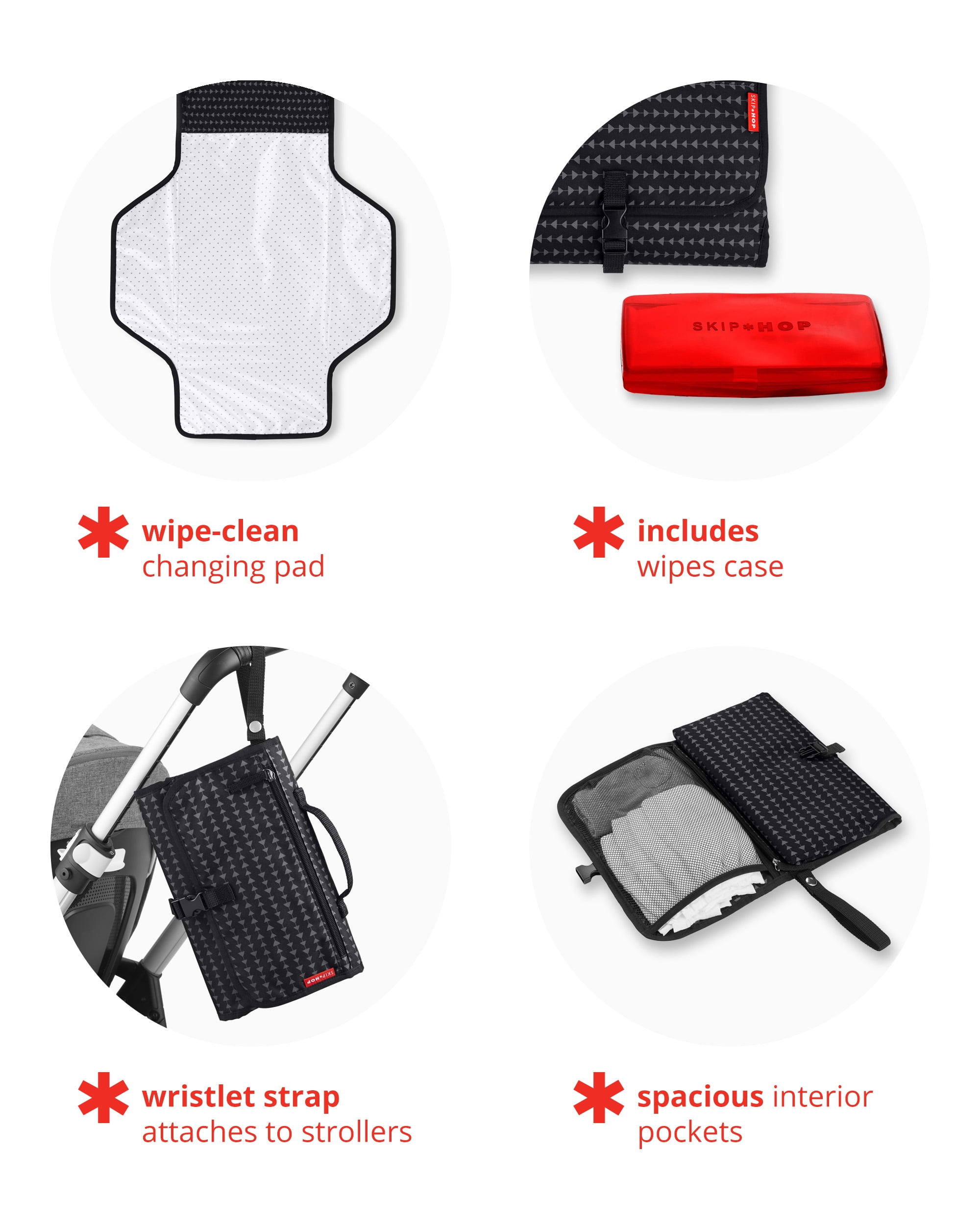 Skip Hop Express Baby Changing Station With Wipes Case, Gray, For All Age Groups