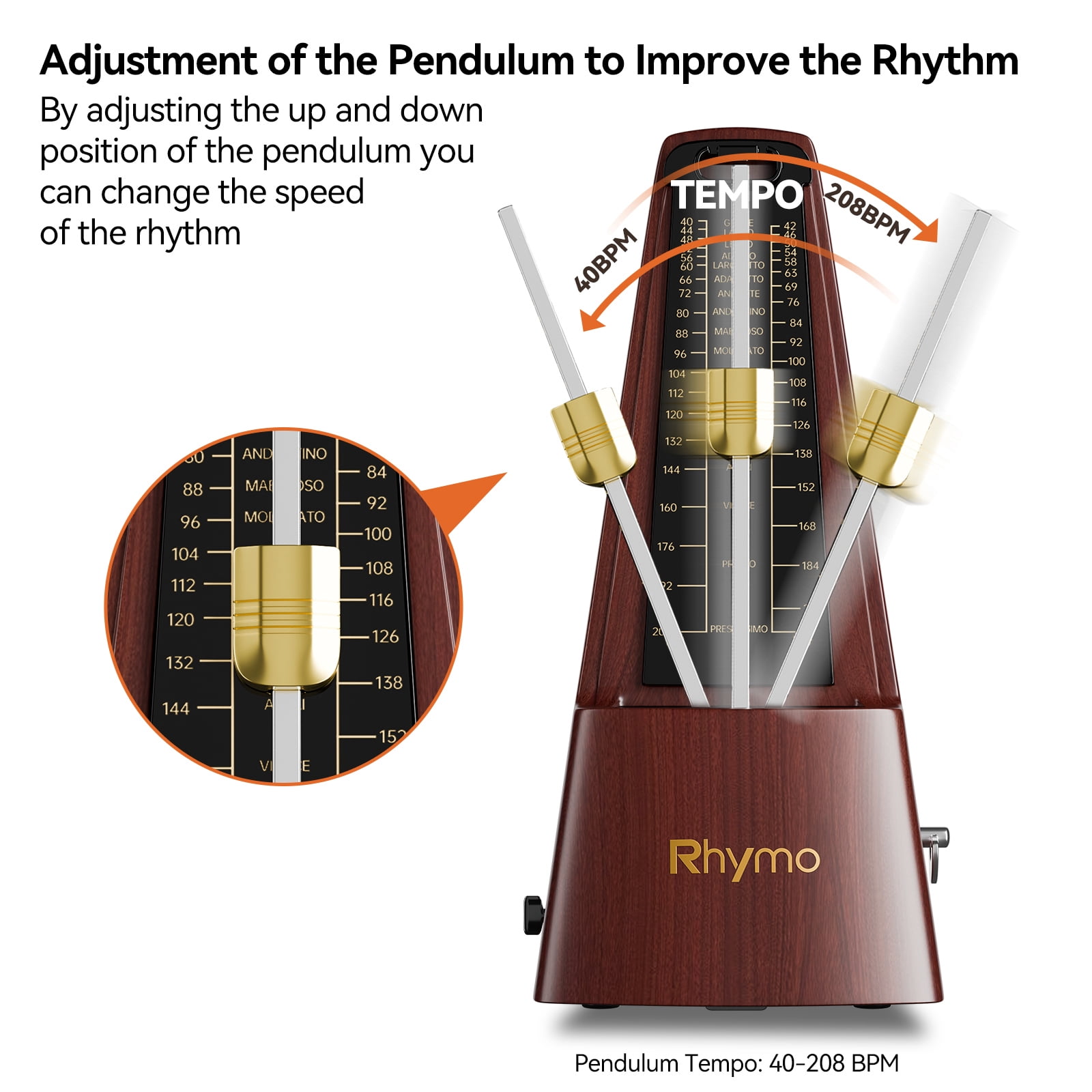Mechanical Metronome for Piano, Guitar & Violin, Universal Metronome Instrument  Practice Tool, Classic Wind-Up Design, Loud Sound for Beginners
